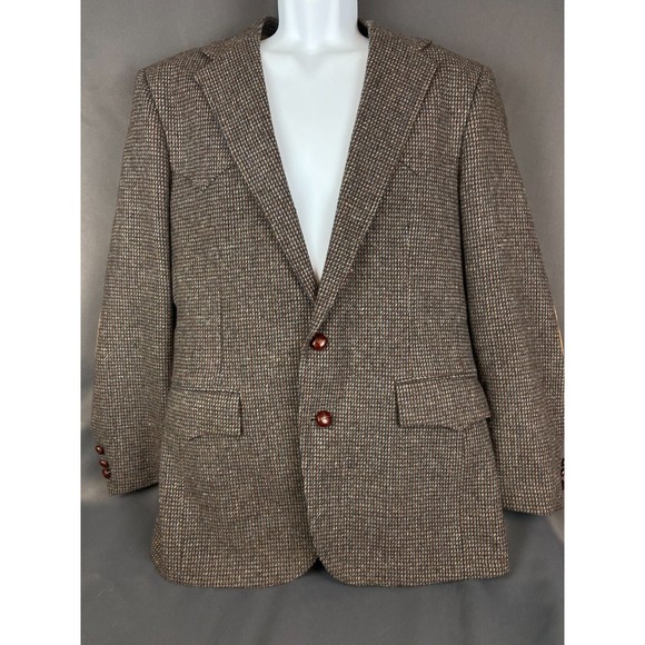 Levis Vintage Western Wear Tweed Wool Elbow Patch Jacket Sports Coat Sz 40R - Picture 4 of 16
